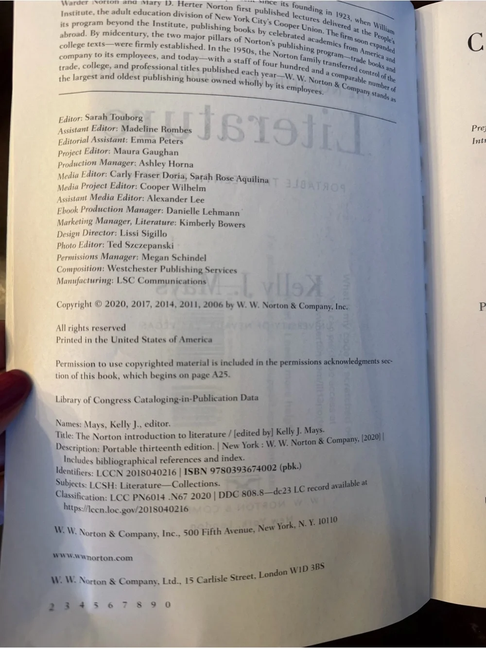 W W Norton introduction literature